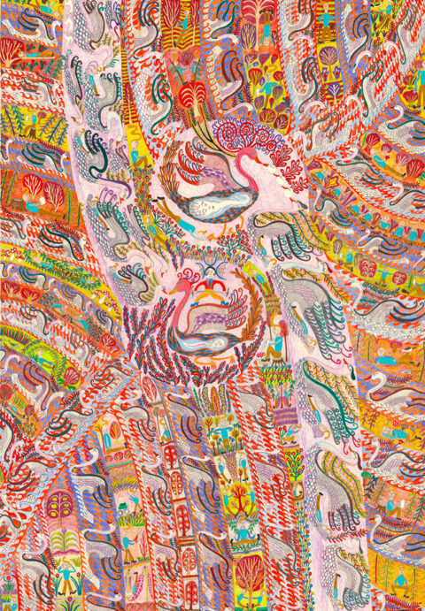 LR Tintin Gardens And Lazes Around While Swans Search For The Redeeming Kiss 296x417cm DSVDNA2